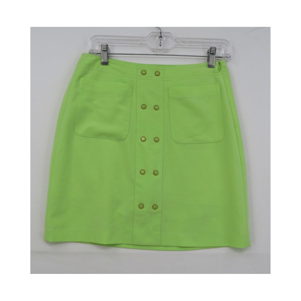 EP Pro‎ Golf Skort Lime Green Button Front Active Skirt Womens 2 Pocket Stretch